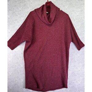 Everly Tunic Cowl Neck Sweater Maroon Women’s Small Dolman 3/4 Sleeves Stretch